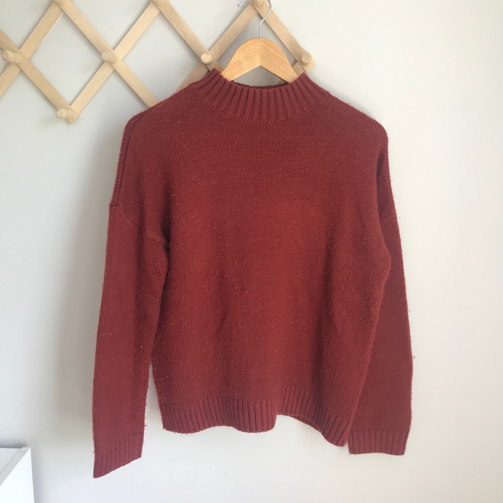 Burgundy mock neck sweater